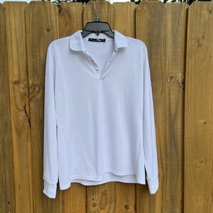 Ralph Lauren RLX Long Sleeve Snap Buttons White Polo Men’s